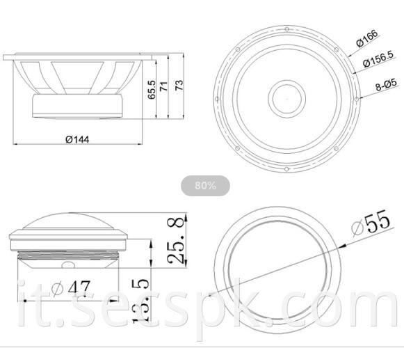 Aluminum Frame 6 5 Inch Car Speaker